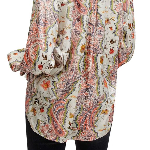 Allsaints Womens Penny Cascade Long Sleeve High-Low Top Size 0 XS Spring Green - Picture 2 of 7